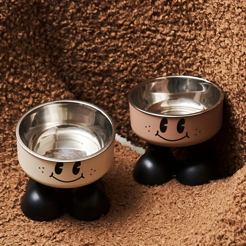Erhöhter Fress- und Wassernapf aus Edelstahl für Hunde und Katzen
